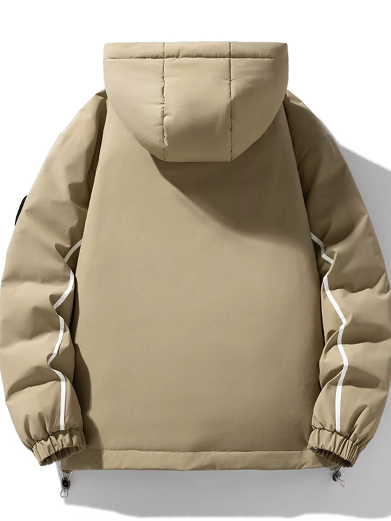 Men's Plus Size Contrast Hooded Puffer Jacket - -