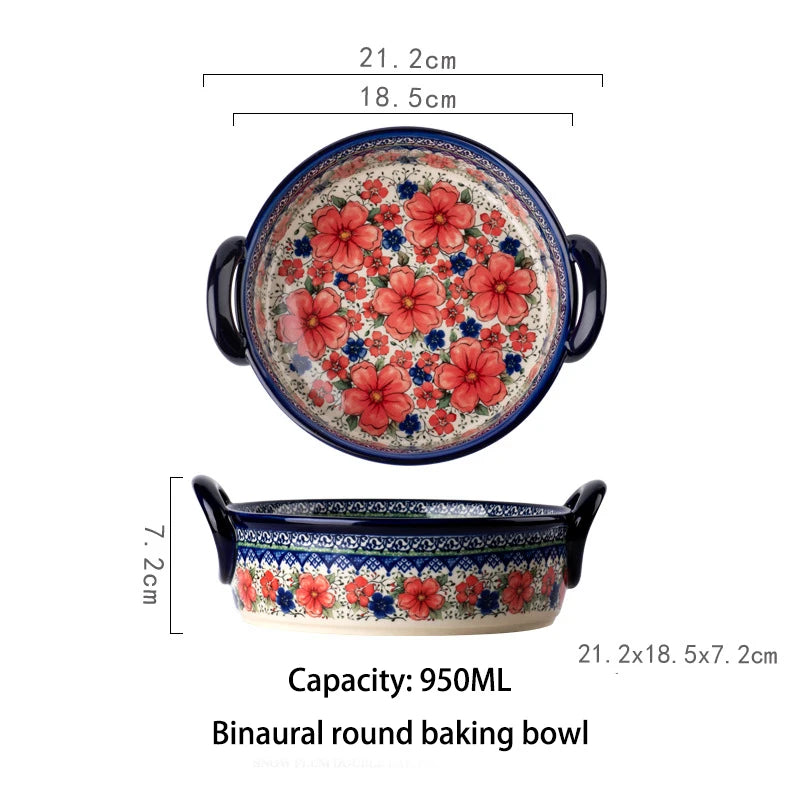 Nonstick Ceramic Baking Plate Pan Round Rectangular Ceramic Baking Dish