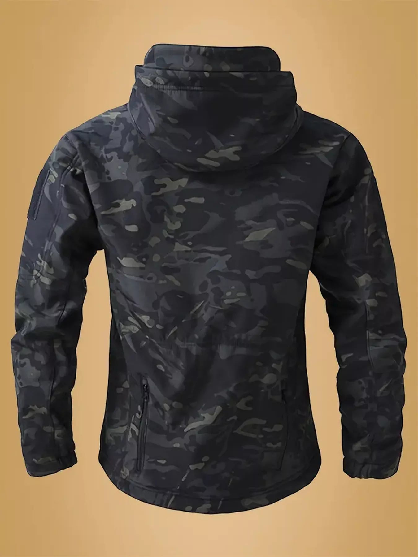 Men's Camouflage Zip Up Hooded Jacket - -