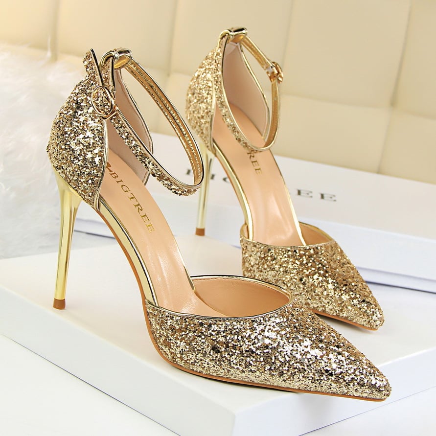 Sequin Stiletto High Heels