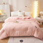 Thick Warm Cotton Bean Fiber Comforter for Adults - Pink [class a maternal and child grade antibacterial soybean quilt]] 200X230 7.5 Jin (winter quilt) - quilt
