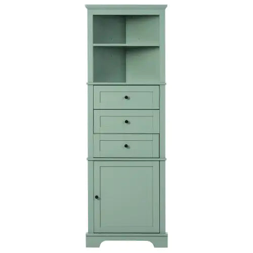 Green Triangular Tall Cabinet With 3 Drawers and Adjustable Shelves - Kia Day Design