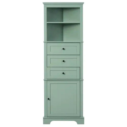 Green Triangular Tall Cabinet With 3 Drawers and Adjustable Shelves - Kia Day Design
