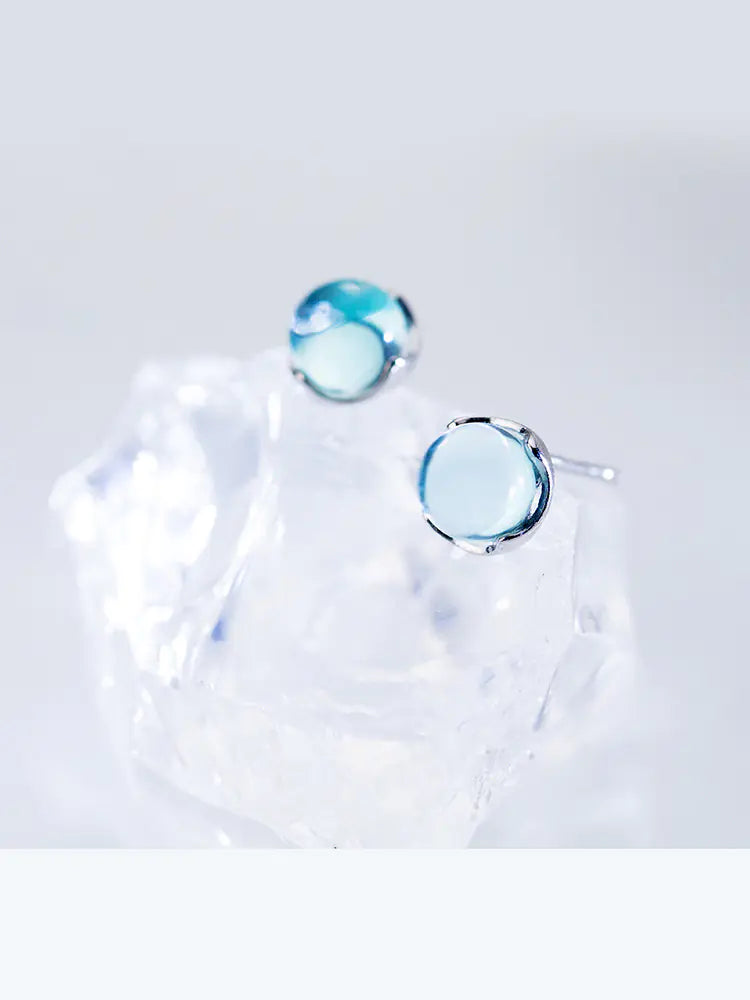 S925 Silver Gradient Blue Sky Earrings - Kia Day Design