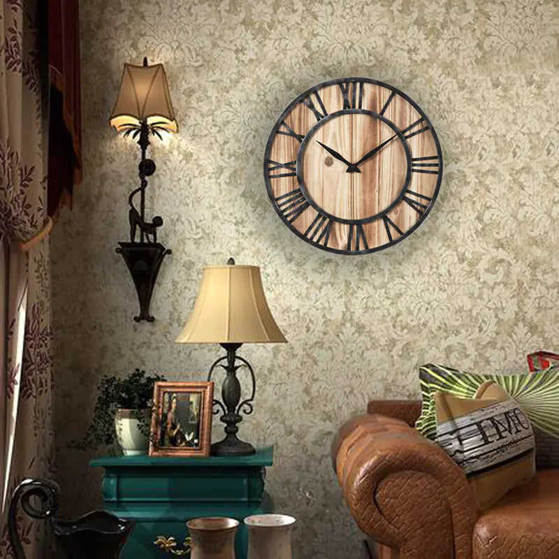 Solid Wood and Iron Wall Clock - Kia Day Design