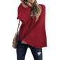 Loose Fit Batwing Sweater with Flared Sleeves