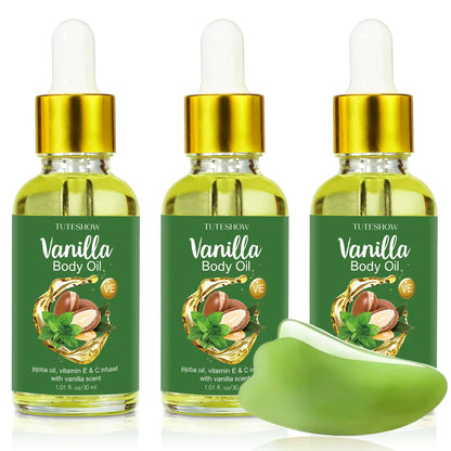 3 Pack Vanilla Body Oil Scented Shower Body Oil - - body oil