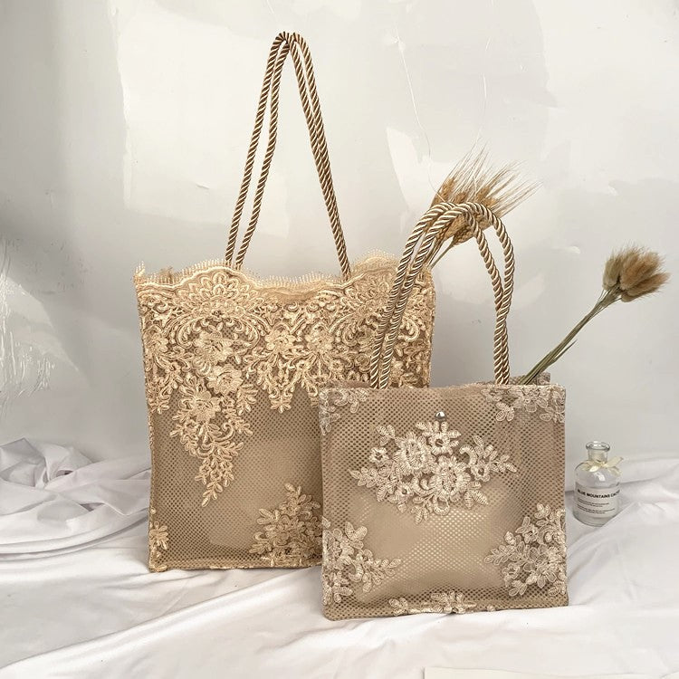 Embroidery Lace Canvas Bag