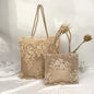 Embroidery Lace Canvas Bag Tan