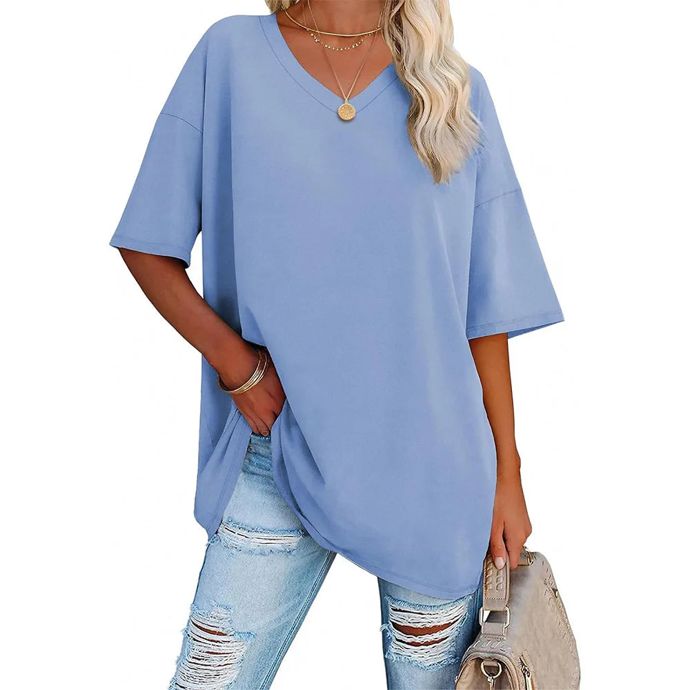 Solid Casual Loose Blouses Women's Shirt