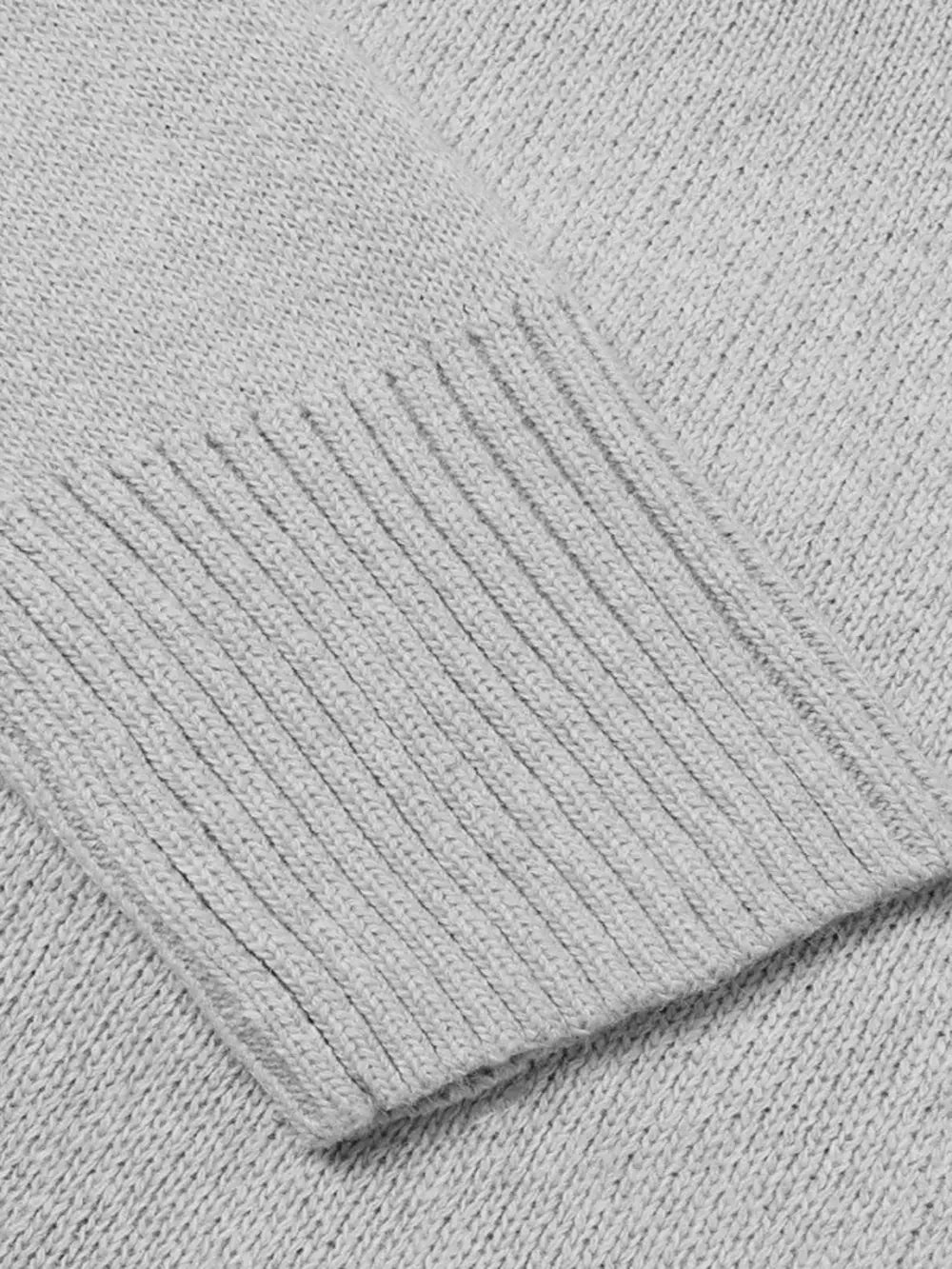 V-Neck Long Sleeve Knit Top - -