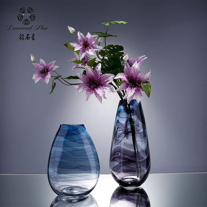 Hand Made New Design Flower Colored Glass Vases