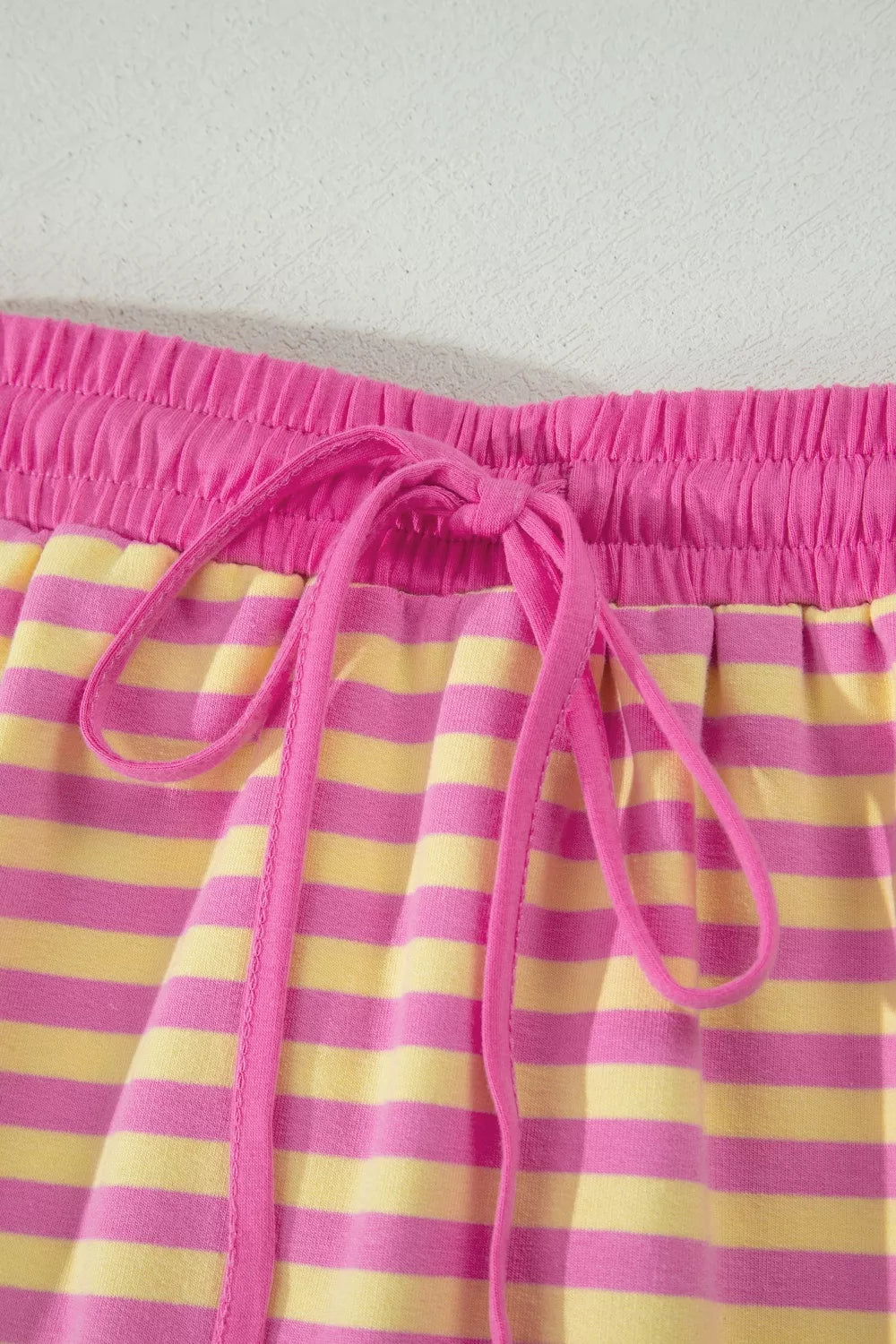 Striped Round Neck Tee and Shorts Casual Set- Shopimist- {{Product type}}