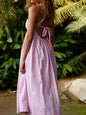 Sweetheart Neck Midi Dress - Purple -