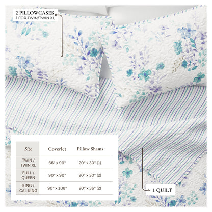 April Morning Floral Quilt Set - - Quilts