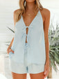 Tied Front Halter Neck Top and Shorts Set- Shopimist- {{Product type}}