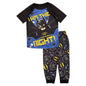 LEGO Batman Boys’ 2-Piece Sleepwear Set - Short Sleeve Top and Pajama Pant Set (Black/Blue I Am The Night 8)