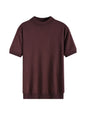 Men's Plus Size Mock Neck Knitted T-Shirt - Brown -