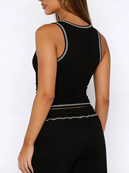 Scoop Neck Tank Top and Drawstring Pants Set- Shopimist- {{Product type}}