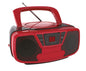 Riptunes Red CD Player Portable Boombox AM/FM Radio Bluetooth Boombox - Red - radio