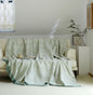 New Tassel Bamboo Fiber Towel Blanket with Jacquard Design - Lark Green 150x200cm - blanket