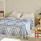 New Cotton Three-Layer Gauze Blanket for All Seasons - Hoh Xil-Blue 150 x200cm (about 0.85kg) - blanket