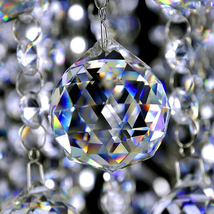 Glass Crystal Triangle Prism Bead Curtain 3cm ball with 1 metre long Clear