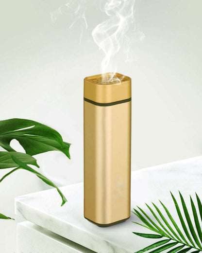 Handheld Bukhoor Burner Automatic Ignition Portable Aroma Diffuser Gift Box USB Gold