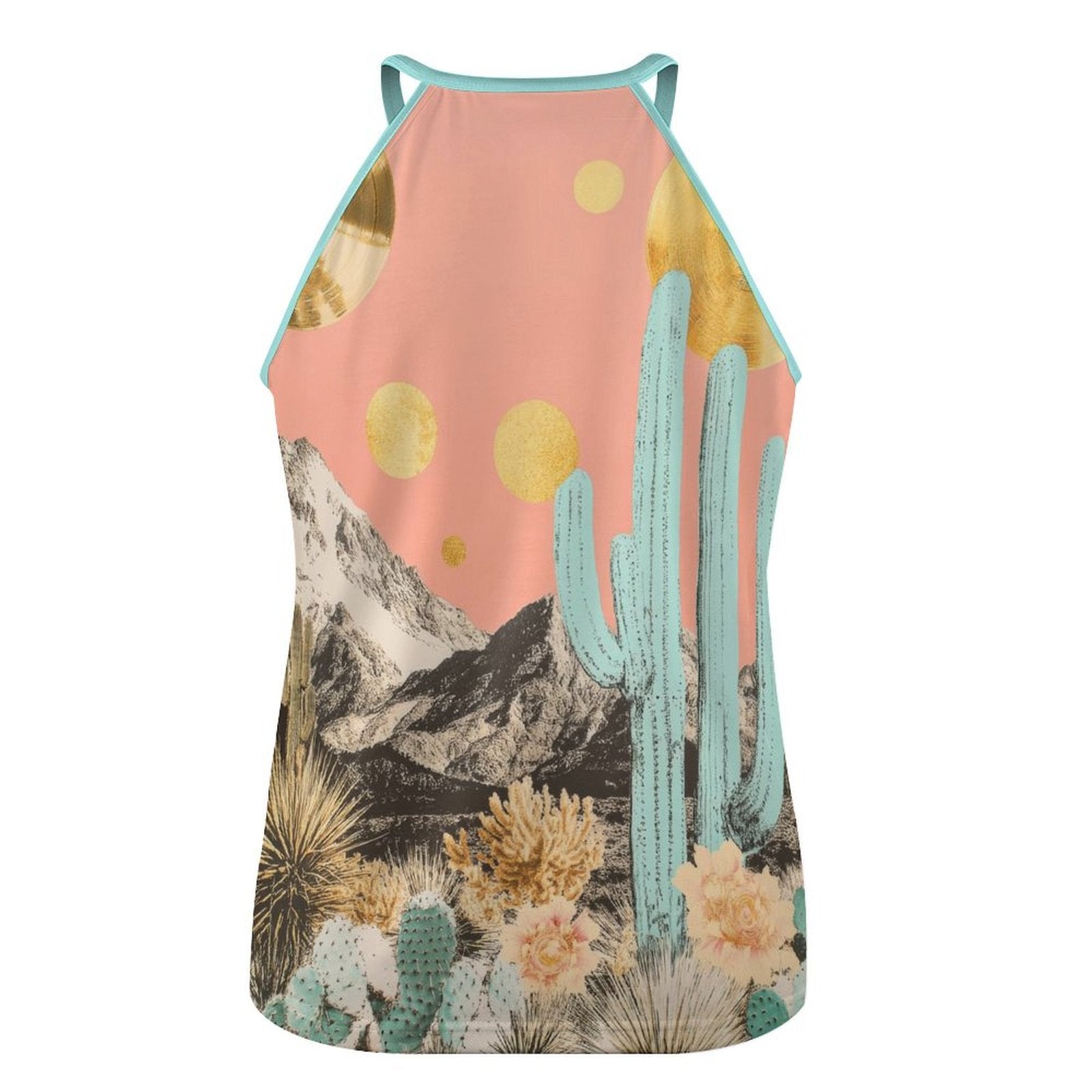 Baha Ranch Turquoise Cowgirl Retro Pop Western Tank Top - - Tanks & Camis
