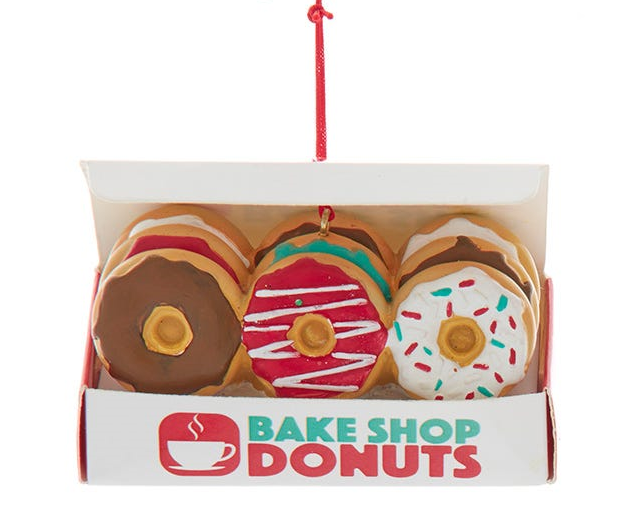 Box of Donuts Ornament - - Red - Christmas >> Ornaments >> Food & Drink
