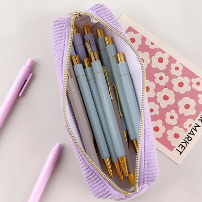 Pencil Pouch Stationery Corduroy Pen Case