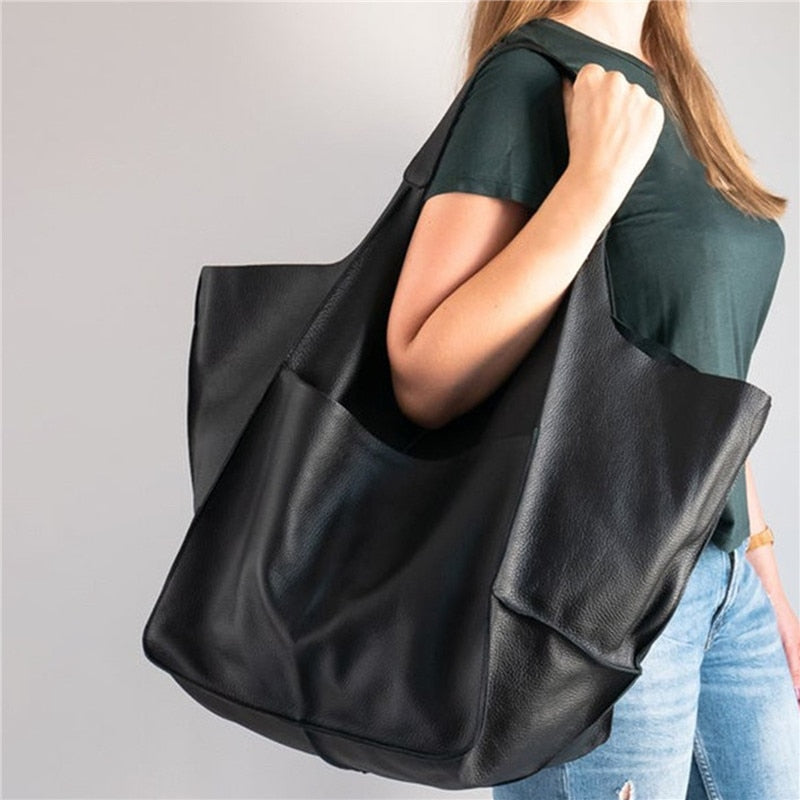 Leather Womens Shoulder Bag Soft Large Capacity - - handbag