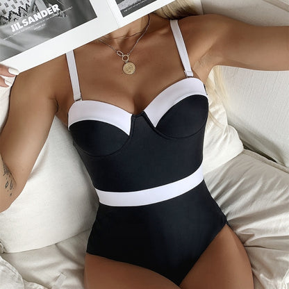 Color-Block Bikini One Piece