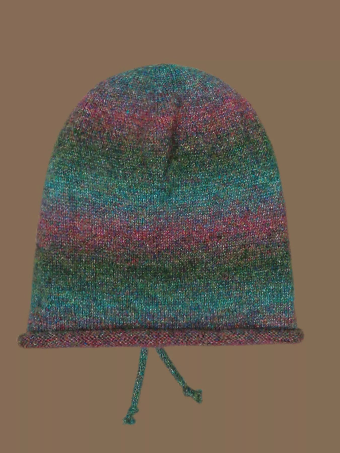 Colorful Knitted Tie-Dye Beanie Hat - -