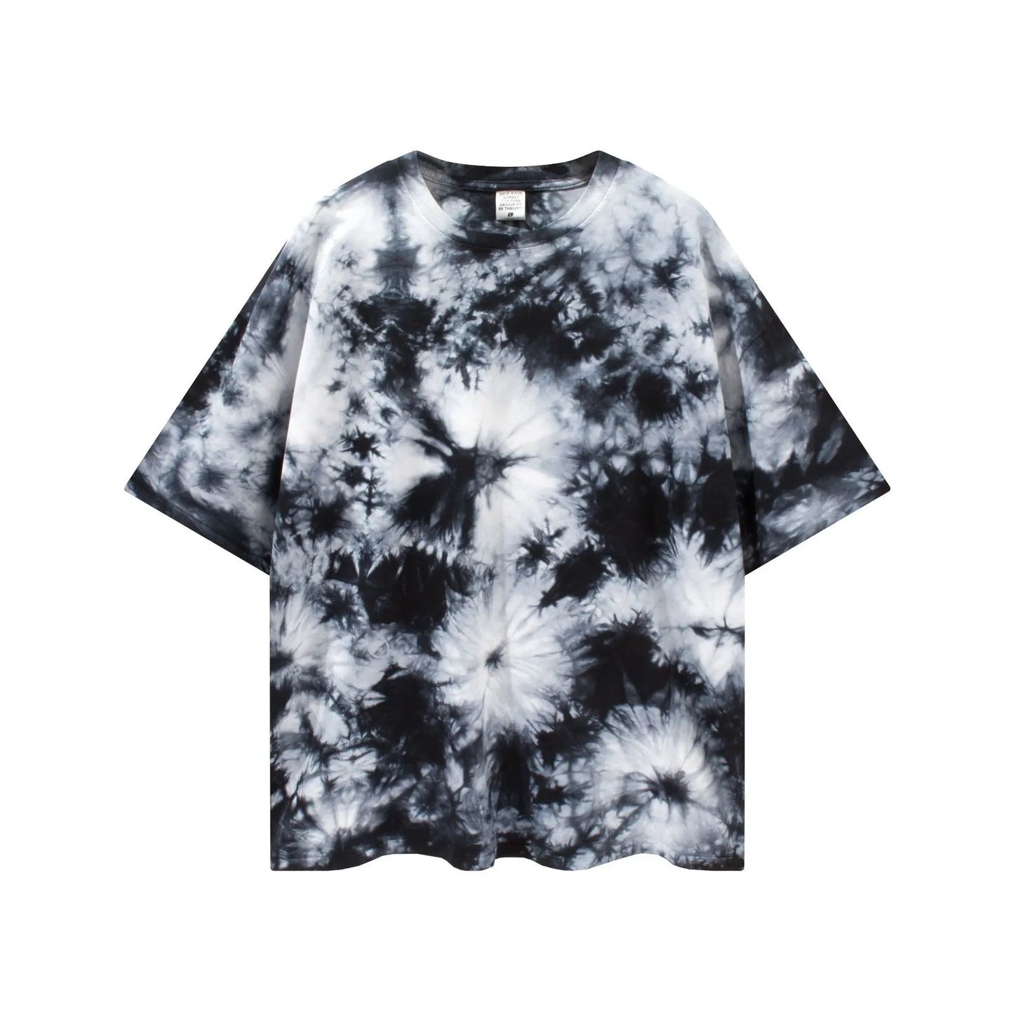 100%Cotton Hip Hop T-Shirt Oversized Tee Washed Vintage O-Neck T-Shirt Tie Dye