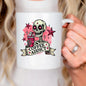 Coffee Addict Mug – Pink Skull Coffee Cup | Funny Caffeine Lover Gift, Ceramic, Dishwasher Safe - -