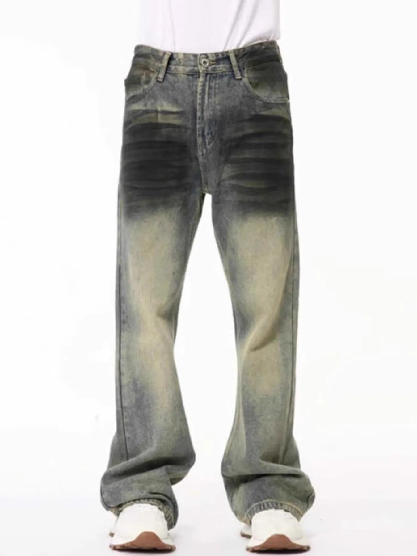Men's Full Size Fade Loose Fit Jeans Plus Size - Medium -
