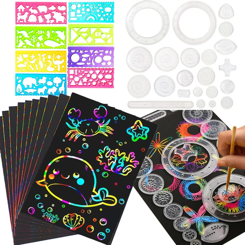 Rainbow Paper Classic Gear Spirograph Set