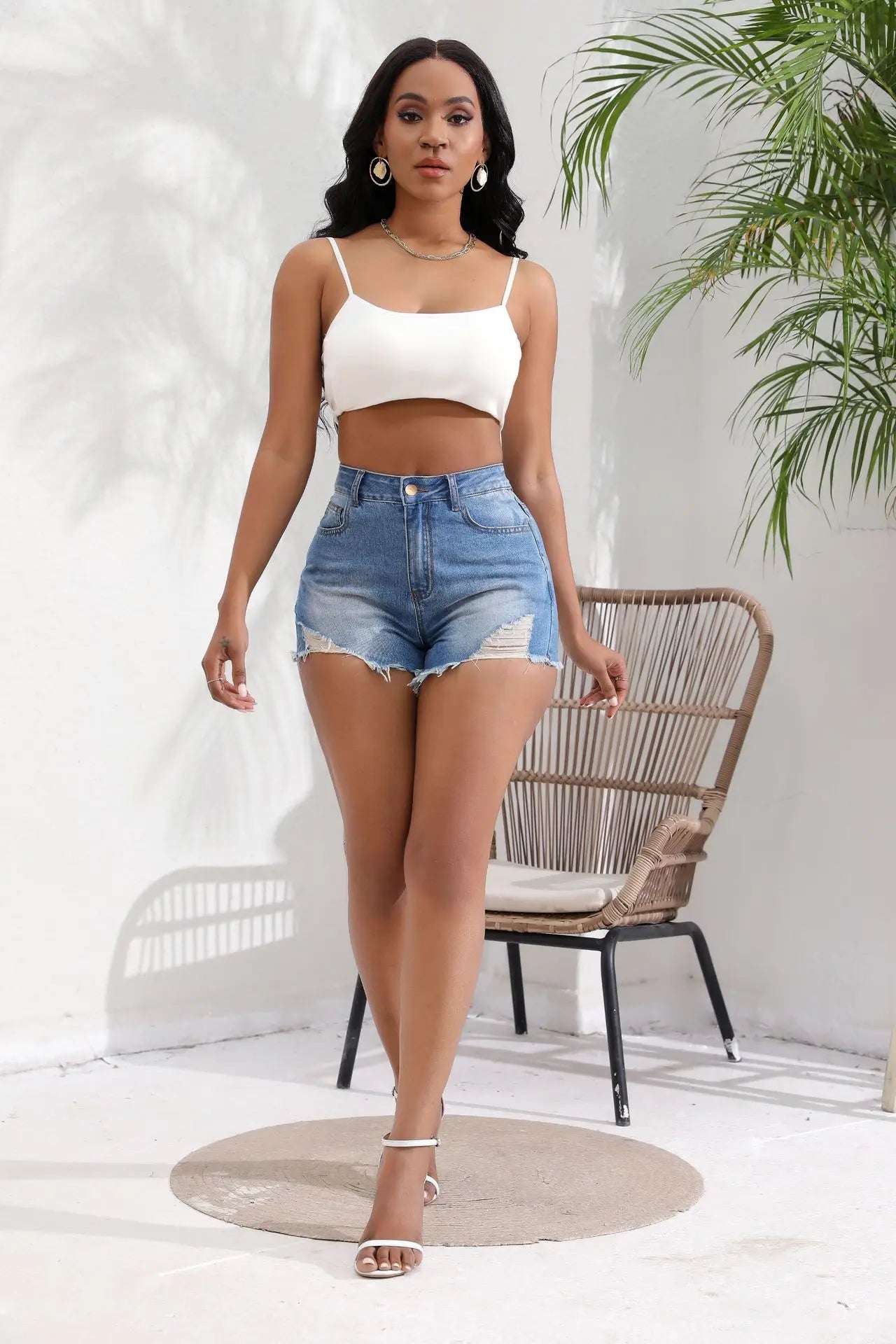 Denim Jeans Stretchy Shorts for Women