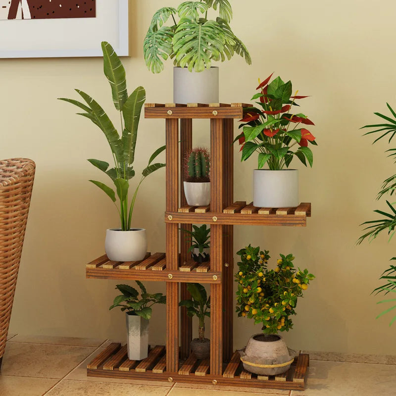 Foldable Home Decoration Wood Stand Storage Rack Household Decorative