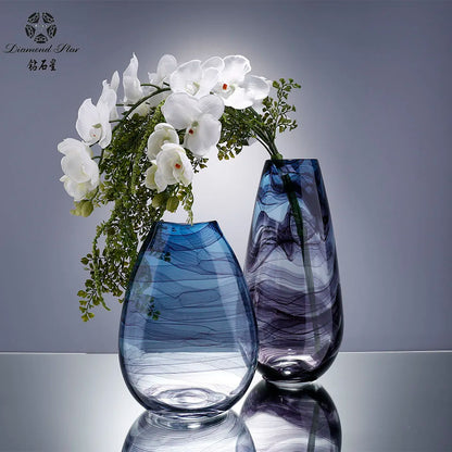 Hand Made New Design Flower Colored Glass Vases