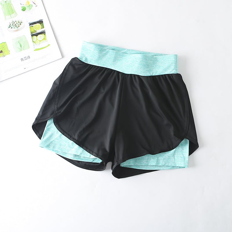 Quick-Drying High-Waist Sports Shorts - Bright green XL - shorts