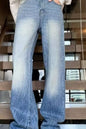 Men's Full Size Vintage Wash Wide Leg Jeans Plus Size - Light Blue -