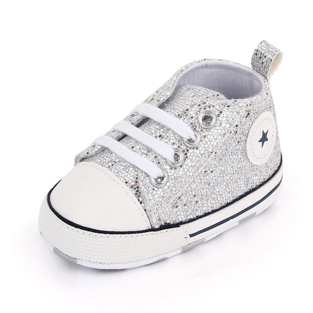 Fashionable Cute Canvas Shoes for Newborn Babies - Sliver 13cm - baby shoes