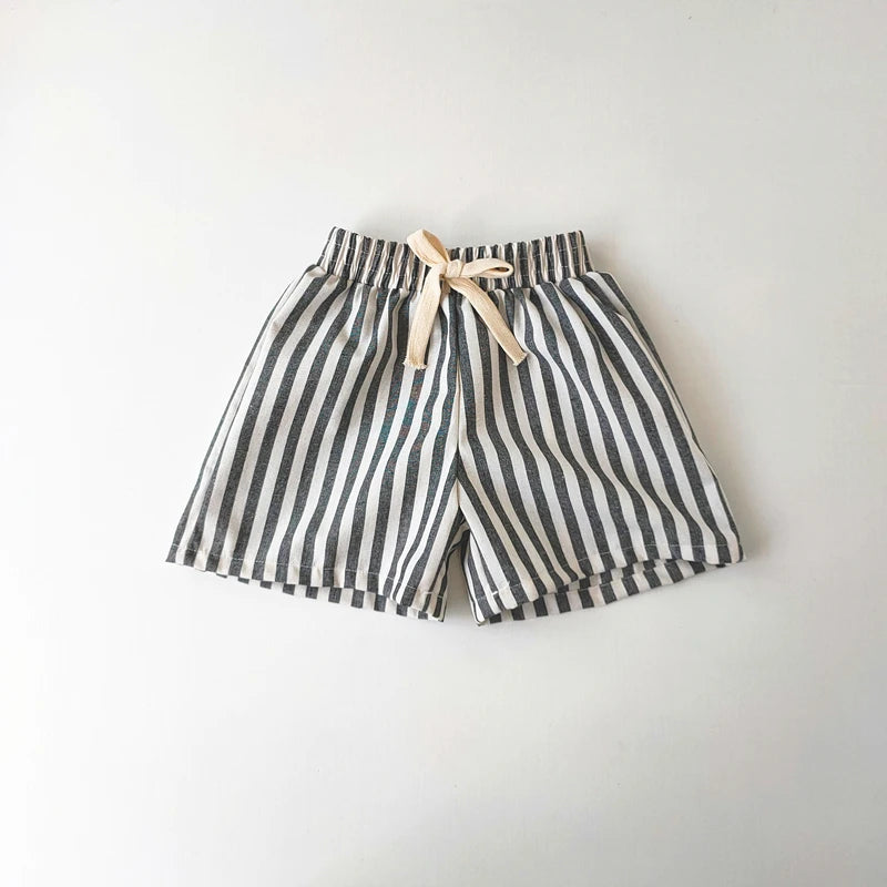 Childrens Linen Pants Black