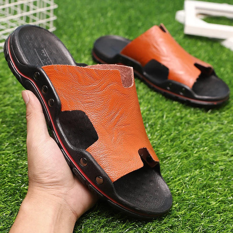 Leather Shoes Men Summer Sandals