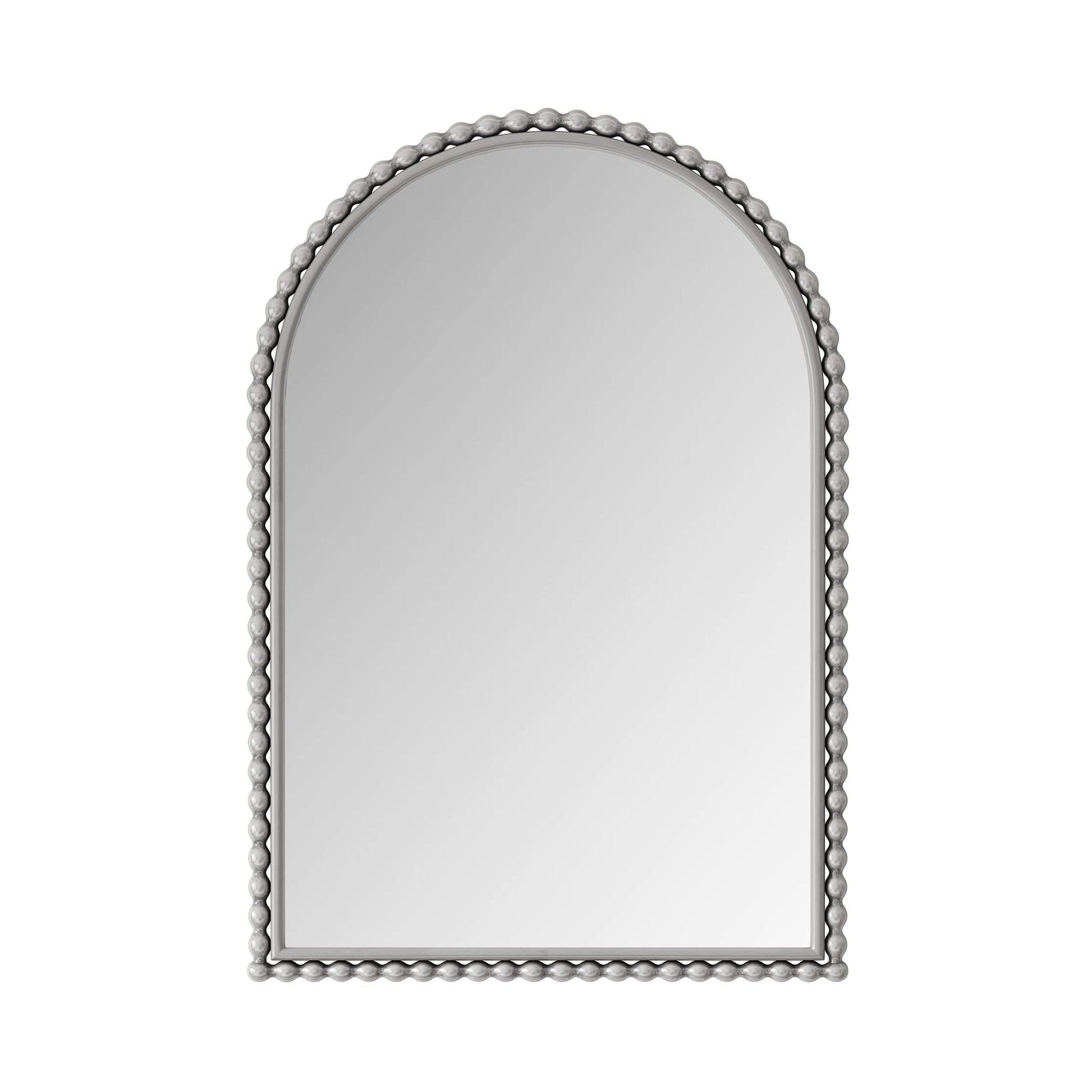 Vintage Iron Art Arch Mirror Wall Hanging Or Table Display - Pearl Silver - Wall Mirrors