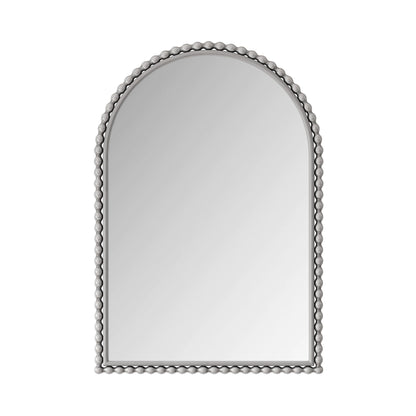 Vintage Iron Art Arch Mirror, Wall Hanging Or Table Display - Pearl Silver - Wall Mirrors