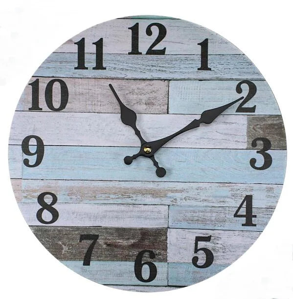 12 Inch MDF Wooden Clock Antique Clock and Creative Art  Home Decor Wall Clocks