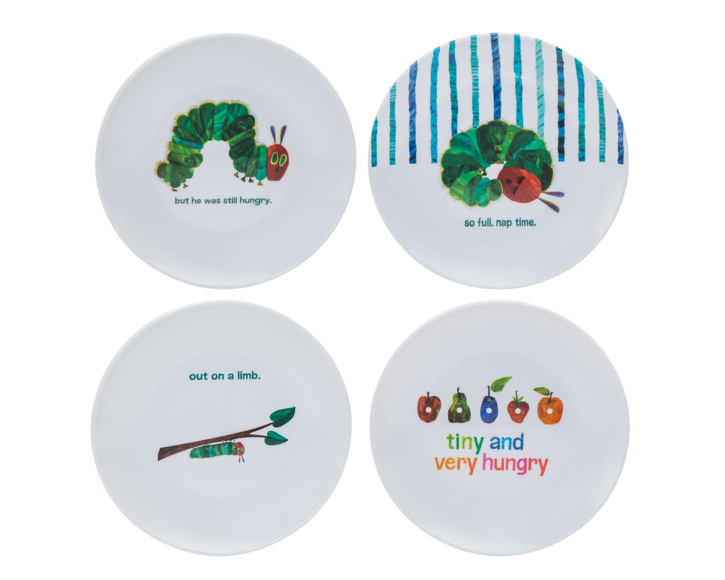 Eric Carle Hungry Caterpillar Melamine Toddler Plates Set of 4 - - plates